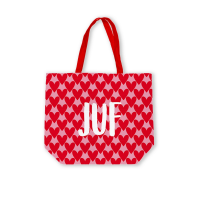 Canvas Tas Juf Hartjes XL - Ruim en Stevig Cadeau