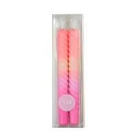LED Swirl Kaars  Pink Orange