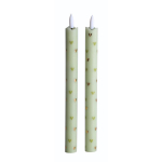 Led pillar kaars hearts green 