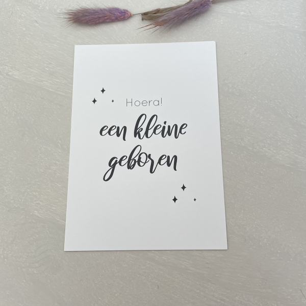Hoera een kleine geboren 
