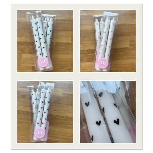 Led kaars pillar met hartjes