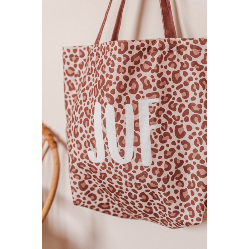  Canvas Tas Leopard Juf - Trendy & Ruim
