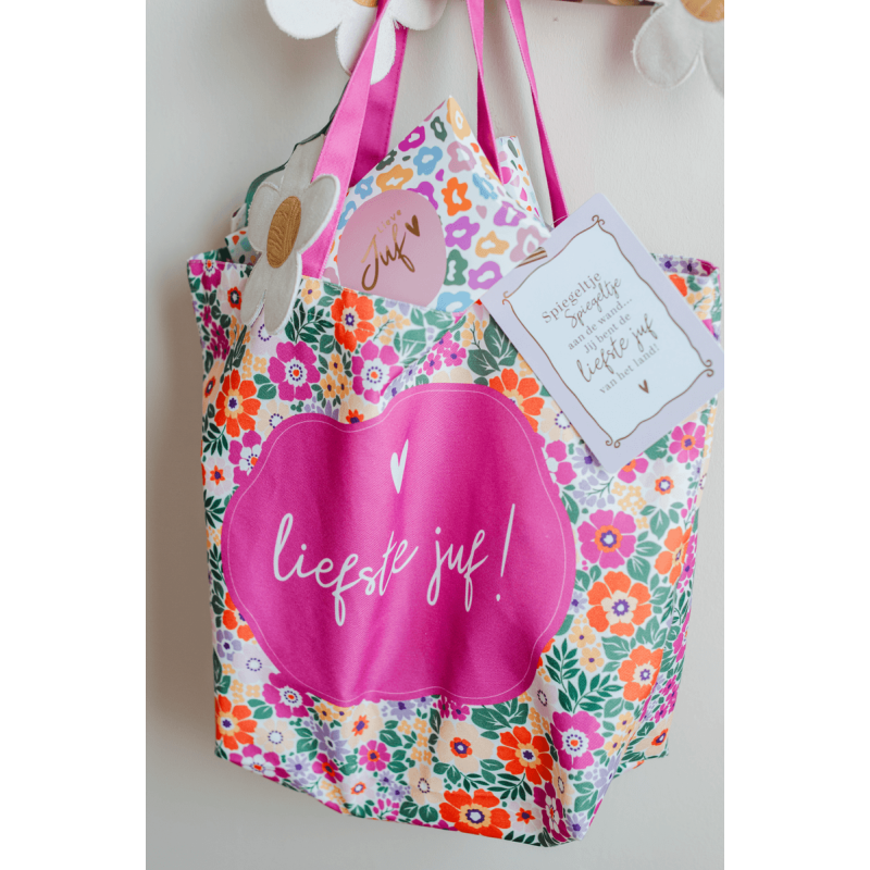 Tas Liefste Juf Summer Flower – Vrolijke, Ruime & Duurzame Juffentas
