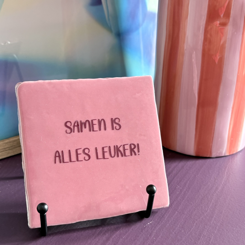 Roze Tegel 'Samen is alles leuker' 