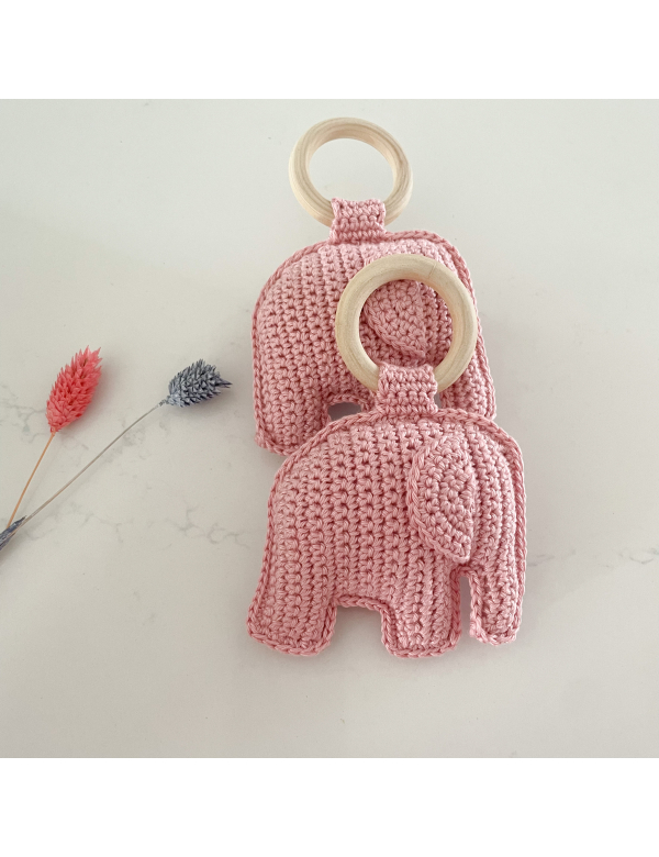 Olifant rammelaar oud roze