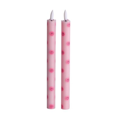 Led pillar kaars smiley pink