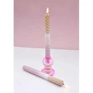 LED Swirl kaars  sand pink