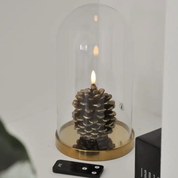 Led kaars dennenappel   ~RC