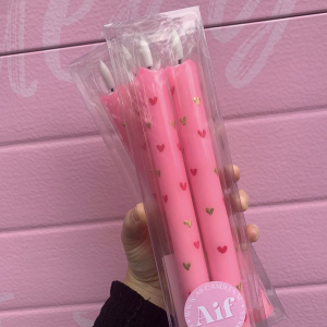 Led pillar hartjes pink kaars
