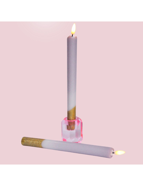 Led pillar kaars  lilac gold