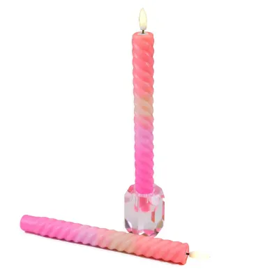 LED Swirl Kaars  Pink Orange
