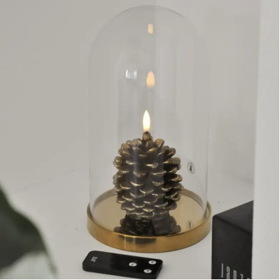 Led kaars dennenappel   ~RC